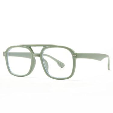 Imagem de VFDHN Óculos de sol retrô fashion feminino masculino praia clássico vintage festa ao ar livre (verde transparente)