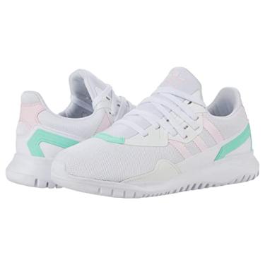 Imagem de adidas Originals Tênis unissex infantil Flex, Branco/rosa transparente/menta pulsante, 12 Little Kid