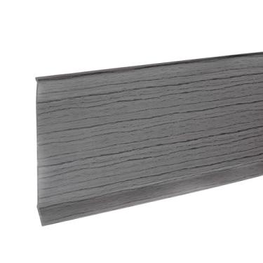 Imagem de HARFINGTON Acabamento de rodapé de 6 m x 10 cm, acabamento de moldagem flexível, base de parede de PVC autoadesivo, rodapés de base de enseada para canto de paredes, grão de madeira cinza escuro