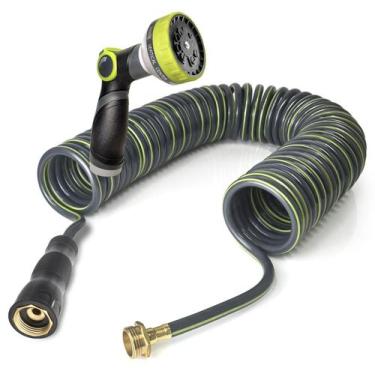 Imagem de Mangueira de jardim HomeyHoney Bobina de EVA retrátil de 23 m com bico