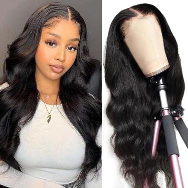 Imagem de Perucas frontais de renda MIRTHFUL Body Wave 100% cabelo humano 26"