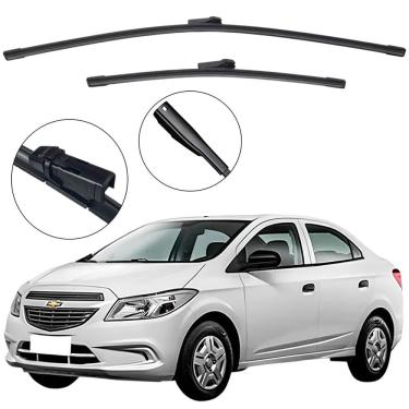 Imagem de Kit Palheta Dianteira Prisma 2013 a 2017 Limpador de Parabrisa de Silicone