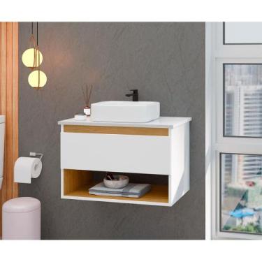 Imagem de Gabinete Armário para Banheiro Suspenso Florence com Cuba Branco - RED