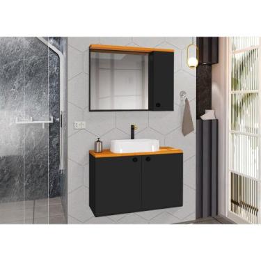 Imagem de Conjunto para Banheiro Gabinete Suspenso com Cuba e Espelheira Madri P