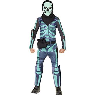 Imagem de InSpirit Designs Licenciado FortNite Green Skull Trooper com máscara que brilha no escuro, fantasia juvenil