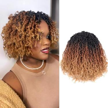 Imagem de Pelokaa Cabelo de crochê Yanky Twist – 20,3 cm, 8 pacotes (240 fios), 3 tons, marrom ombré, pré-torcido, macio primavera, pastilha, micro mini torção, pré-enrolado, curto cacheado, crochê trançado (20