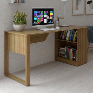 Imagem de Mesa Escrivaninha 1 Prateleira Me4182 Amêndoa - Tecno Mobili