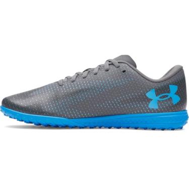 Imagem de Under Armour Tênis unissex adulto Shadow Select 2 Turf Soccer Cleats, (026) Castlerock/Preto/Azul Atlantis, 6 Women/4.5 Men