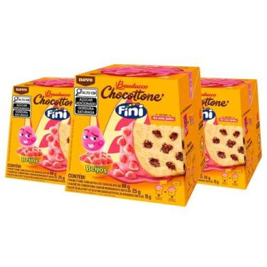 Imagem de 3 Caixas Chocottone Bauducco Mini Fini Beijos 80g