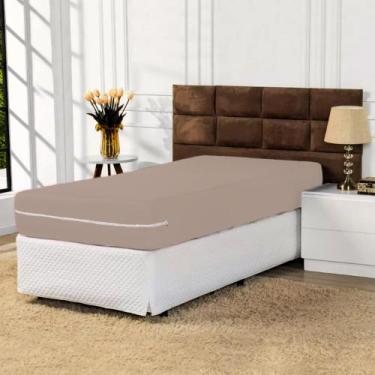 Imagem de Protetor de Colchão Medida Solteiro - Com Zíper - Kalifa, Marrom