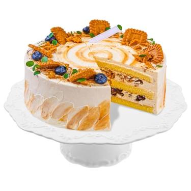 Imagem de Suporte de bolo de cerâmica, suporte de exibição de sobremesa de 25,4 cm para cupcakes, donuts, suporte decorativo para bolos, festas de aniversário, casamentos, chás de bebê e outros eventos