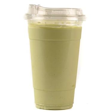Imagem de [Pacote com 50] Copos de 680 g | Copos de café gelado para levar e beber tampas | Smoothie frio | Copos de plástico com tampas para gole | Copos descartáveis de plástico transparente para animais de
