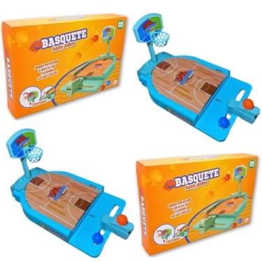 Imagem de KIT 2 Jogo Mini Basquete Com Lançador DE BOLINHAS QUADRA BASKETBALL Diversão Brinquedo Infantil TABULEIRO MESA JOGAR PONTARIA INTERATIVO DESPERTE A IMAGINAÇÃO 27CM
