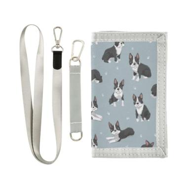 Imagem de Carteira infantil para meninos, meninas, adolescentes, bolas de basquete esportivas, azul, com três dobras, bolso para moedas e porta-cartões, Cão, 9x5 In