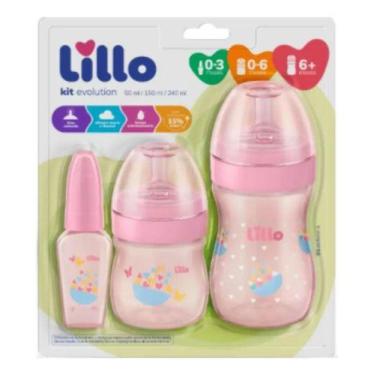 Imagem de Kit Mamadeira Primeiros Passos Rosa 604611 Lillo