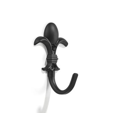 Imagem de khtumeware 2 pacotes preto resistente cabide de porta toalha roupão roupas armário armário esponjas rack ganchos toalha banheiro casaco roupão gancho de parede aço inoxidável para banheiro quarto