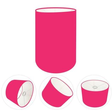 Imagem de Cúpula Abajur E Luminária Cilíndrica Vivare Cp-7003 ø15x20cm - Bocal Nacional Rosa-pink