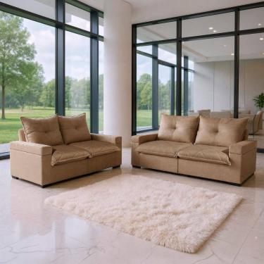 Imagem de Conjunto Sofá 3x2 Lugares Reclinável Tera Bom Pastor