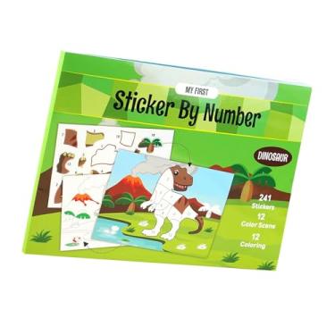 Imagem de Generic Livro de adesivos para crianças, adesivos por números, brinquedo portátil de viagem, brinquedo de aprendizagem para festas, presentes de aniversário