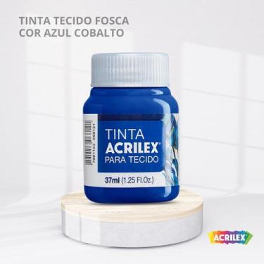 Imagem de Tinta para tecido fosca com 37ml cor azul cobalto - ACRILEX