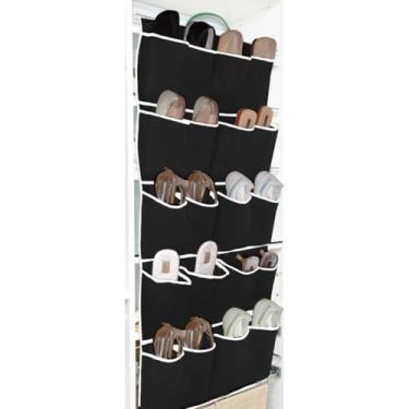 Imagem de "Sapateira de Pendurar Porta Vertical de Porta com 20 Bolsos Organizador de Sapatos Dobrável Para 10 Pares Tecido Respirável Antimofo Alça Reforçada Solução Prática para Quarto e Closet"