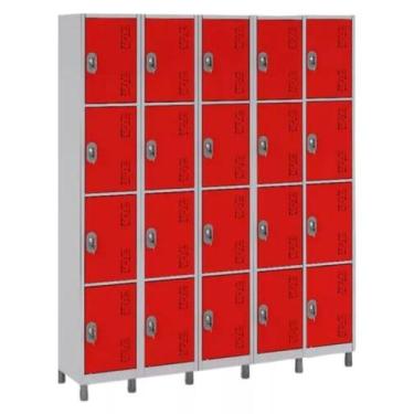 Imagem de Armário Locker De Aço 20 Portas Para Vestiário - W3, VERMELHO