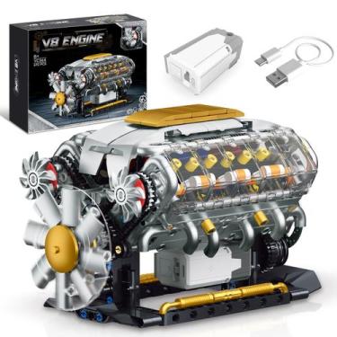 Imagem de Kit de construção BSEsparklion V8, modelo de motor, brinquedo com 692 