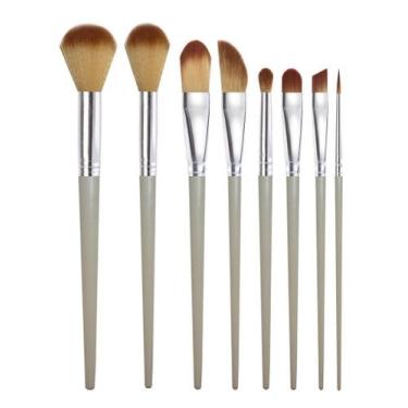 Imagem de Kit com 8 Pincel Para Maquiagem Batom Sombra Delineado Base - Pinceis 