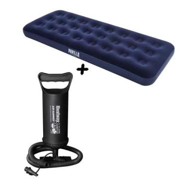 Imagem de Colchao Inflavel Solteiro Com Bomba De Ar Bestway kit
