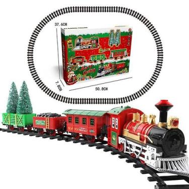 Imagem de Conjunto Toy Train elétrico de Natal com bateria para presente infanti