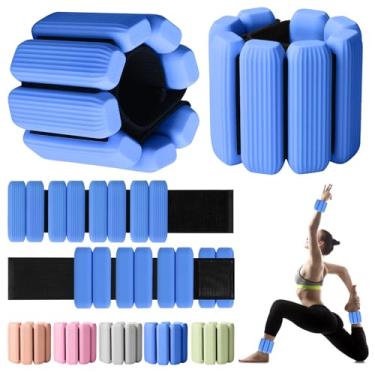 Imagem de Pesos de pulso, pacote com 2 pesos ajustáveis de tornozelo para mulheres/homens, pulseiras de silicone para caminhada, ioga, pilates e academia, treino de braço e perna, 900 g