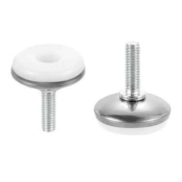 Imagem de DTGN M6 x 20 x 28 mm (DxLxOD) Pés niveladores deslizantes para móveis - Pacote com 24 - Bom para móveis - Niveladores de móveis com rosca ajustável - Prata