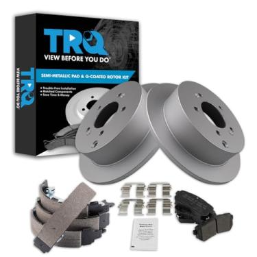 Imagem de TRQ Kit de pastilha de freio traseiro e rotor compatível com 10-15 Hyundai Tucson 11-16 Kia Sportage
