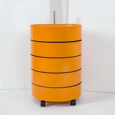 Imagem de Mesa de centro de design simples, pequena mesa de centro, mesa de cabeceira rotativa 360, quarto, armário redondo móvel, armário de mesa, armário lateral de armazenamento de cosméticos, mesa lateral