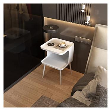 Imagem de Mesa de cabeceira sofá mesa lateral mesa de centro sala de estar mesa pequena doméstica simples quarto mesa de cabeceira mesa de cabeceira (cor: 1, tamanho: 35 x 40 x 50 cm)