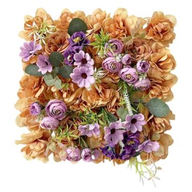 Imagem de CarpNettore Painel de Parede de Flores Artificiais Decorativo Multifuncional Feito à Mão 3D Floral Pano de Fundo de Parede para Aniversário em Casa, Laranja, Tamanho real