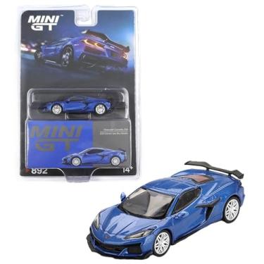 Imagem de Diecast Model Car Compatible for Mini GT 1:64 2023 Chevy Corvette Z06 Elkhart Lake Blue Metallic w/Blister Pack MGT00892
