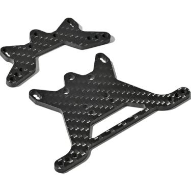 Imagem de RcThjia Front Rear Shock Tower Shock Damper Stay for 1/10 Tamiya TT-02B Off-Road Car Chassis Carbon Fiber Upgrades Replace Parts Black