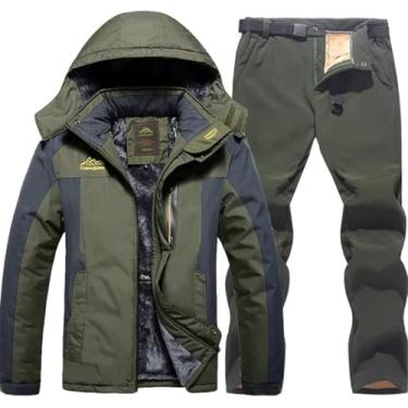 Imagem de Jaqueta De Esqui Calças Masculinas Inverno Quente Jaqueta Grossa Calças 2 Peças Conjunto à Prova De Vento à Prova D'água Esqui Fleece Coat Calças, jacket pants 6, 9XL