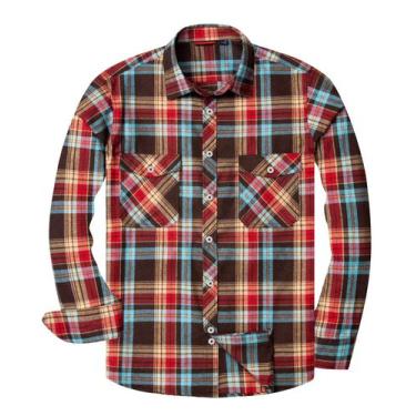 Imagem de Camisa masculina de flanela xadrez Alimens & Gentle Button Down