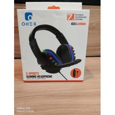 Imagem de Headset com microfone usb rgb onex fon-2315 para gamers e streamers