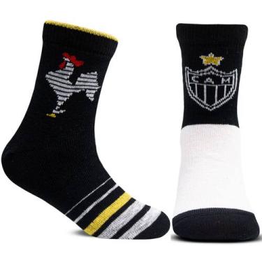 Imagem de Kit 2 Pares Meia Infantil Juvenil Clube Atlético Mineiro - Rikam, Atlé