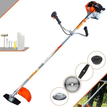 Imagem de Máquina de Cortar Grama Vulcan VR430-S 43cc 1,7HP Roçadeira Completa Com Faca 2 Pontas, Faca 40 Dentes + Carretel de Nylon + Escova de Aço 38 Cerdas