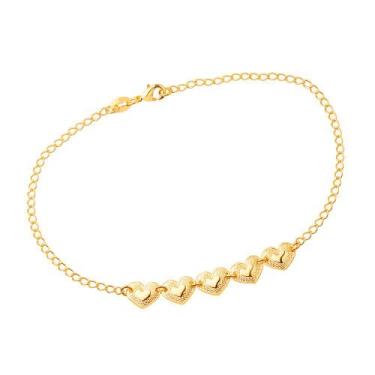 Imagem de Tornozeleira Dourada 5 Corações - KOZLO, Unica, U