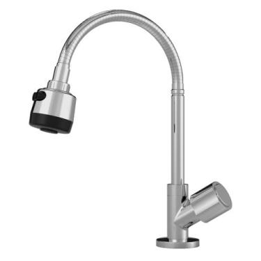 Imagem de Torneira Cozinha Parede 1/4 de Volta Gourmet - 1168 C40 - REAL, Cromad