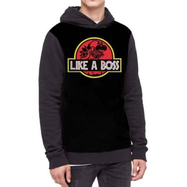 Imagem de Moletom Com Capuz Rick Mario Bowser Like A Boss Ref:711 - smoke, Preto