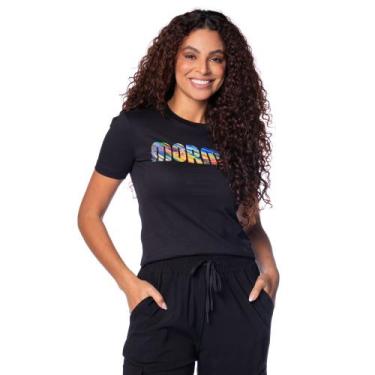 Imagem de Blusa Feminina Baby Tee Mormaii Cropped Estampa Neon Preto, Preto, GG