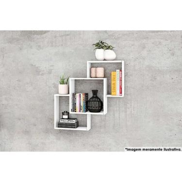 Imagem de Cubo Decorativo Sala Estar Nicho Am 3080 Branco - Movelbento