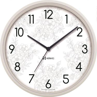 Imagem de Relógio De Parede Herweg Ref:660106-021 Branco Flores