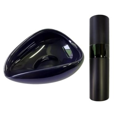 Imagem de Aramola Conjunto de copo dosador de grãos de café e frasco de spray RDT, copo dosador de café expresso/recipiente dosador de cerâmica para café ou chá (preto)